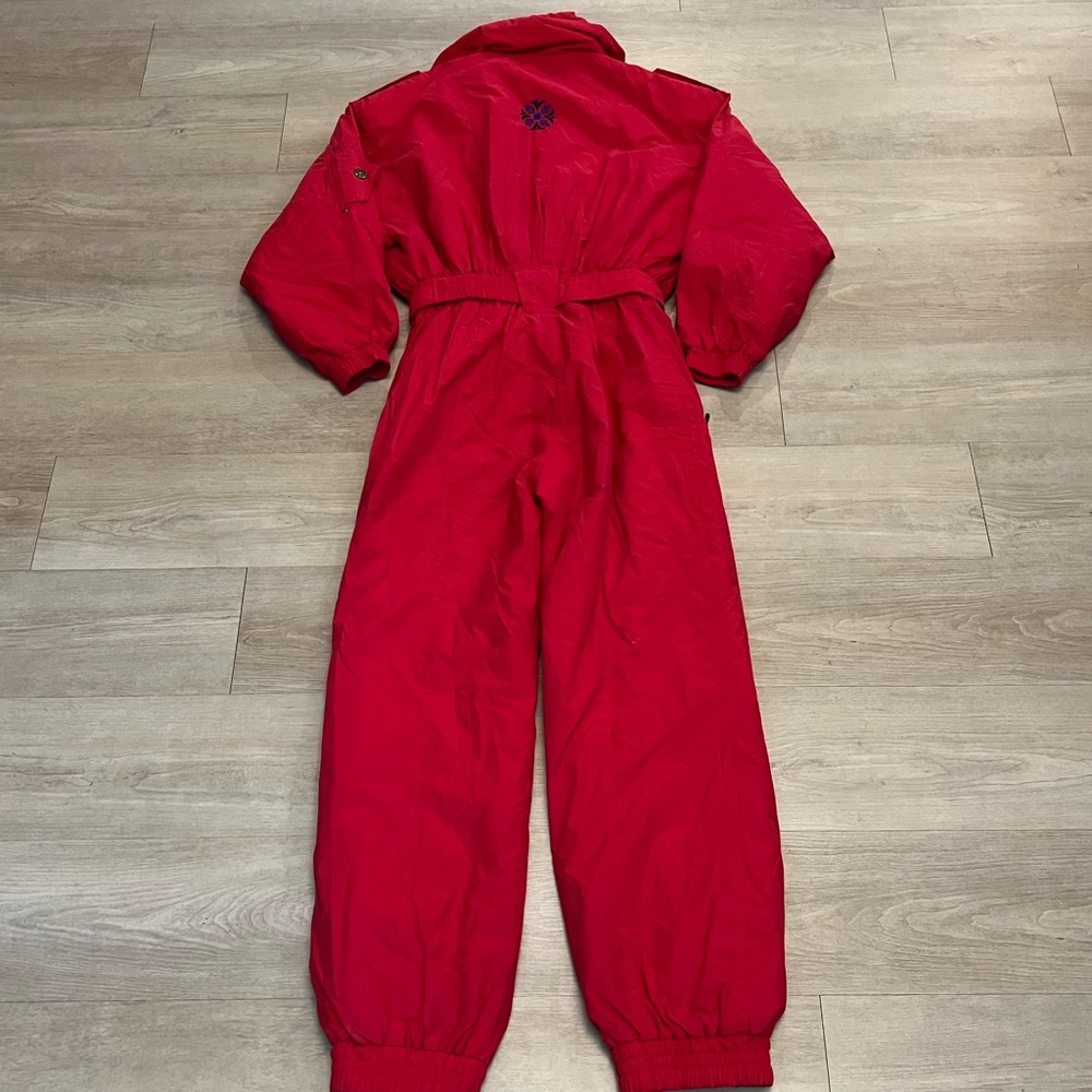 Vintage Edelweiss Red One Piece Snowsuit Snow Bib Apres Ski Suit 
Women’s Size M - Picture 8 of 10